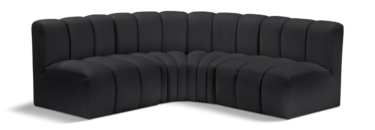 Arc - Faux Leather 4 Piece Corner Modular Sofa