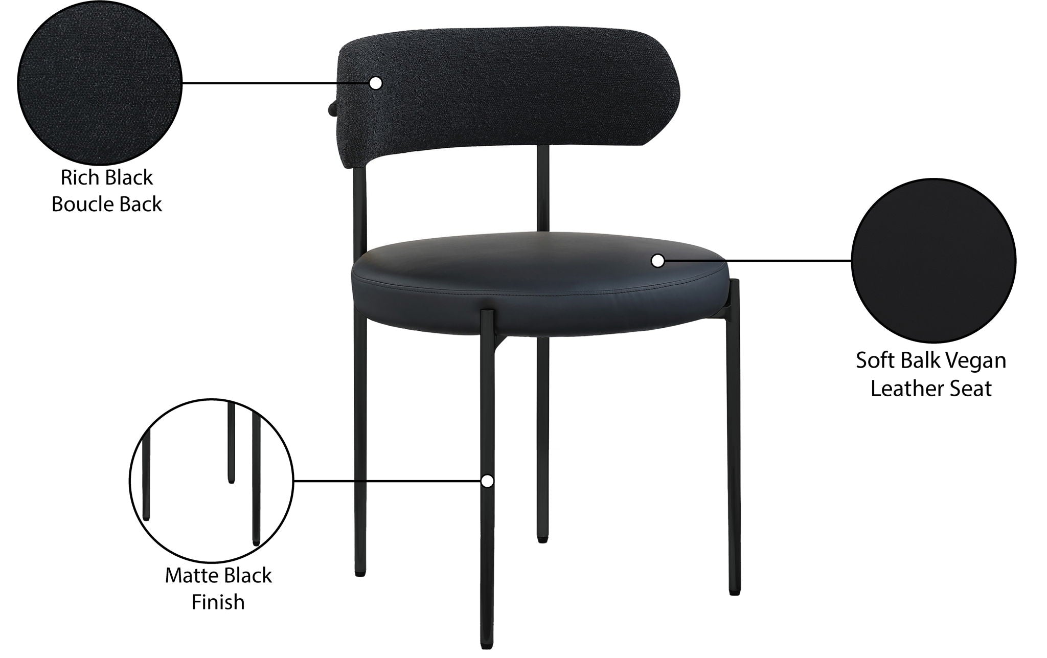 Beacon - Faux Leather Dining Chair With Black Legs (Set of 2)