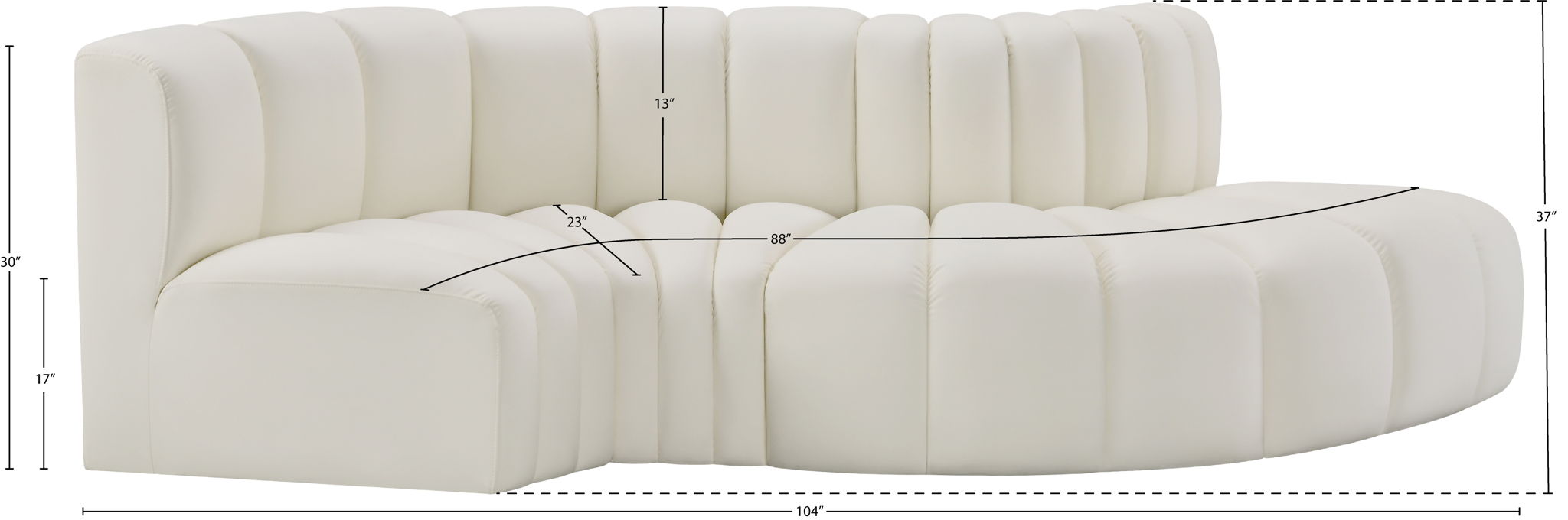 Arc - Faux Leather 4 Piece L-Shaped Modular Sofa