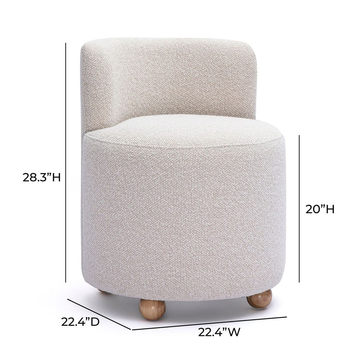 Hakuna - Performance Boucle Desk Chair - Cream