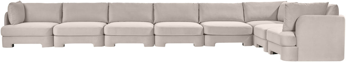Hammond - Velvet Performance Fabric Upholstered 8 Piece L-Shaped Sectional