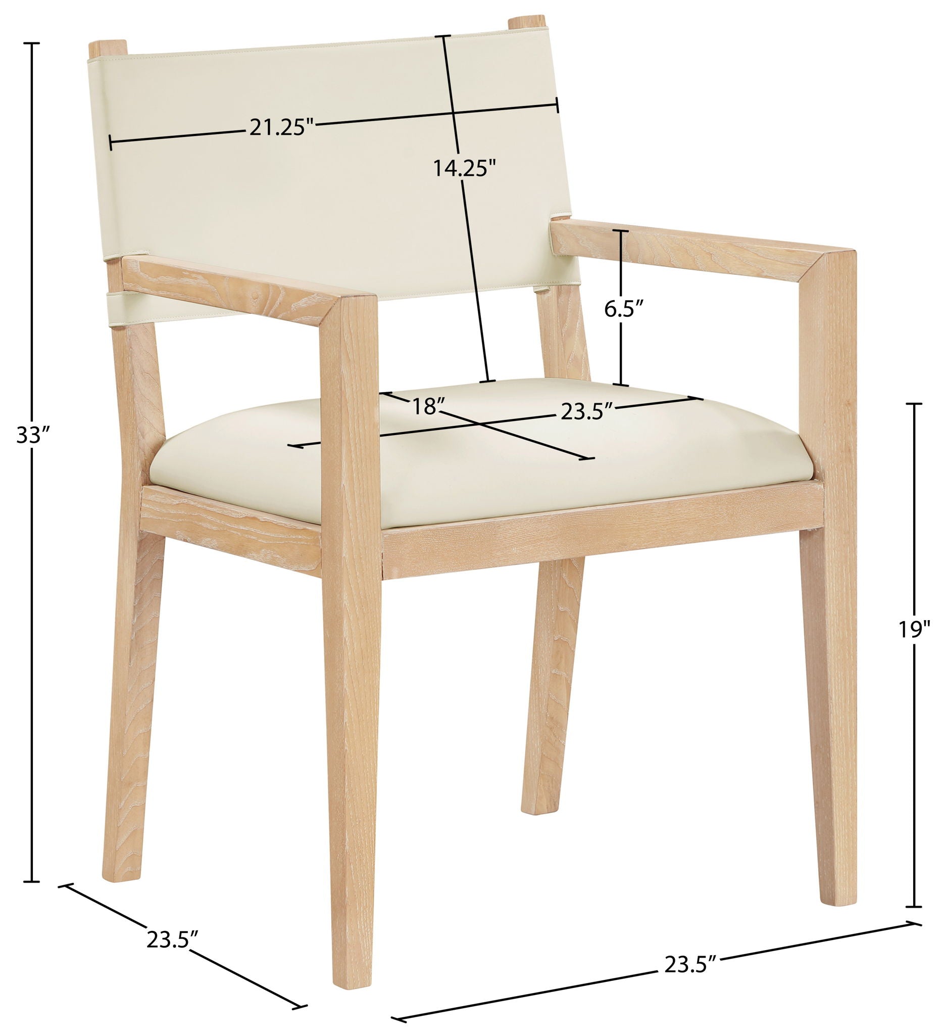 Avon - Vegan Leather Dining Arm Chair