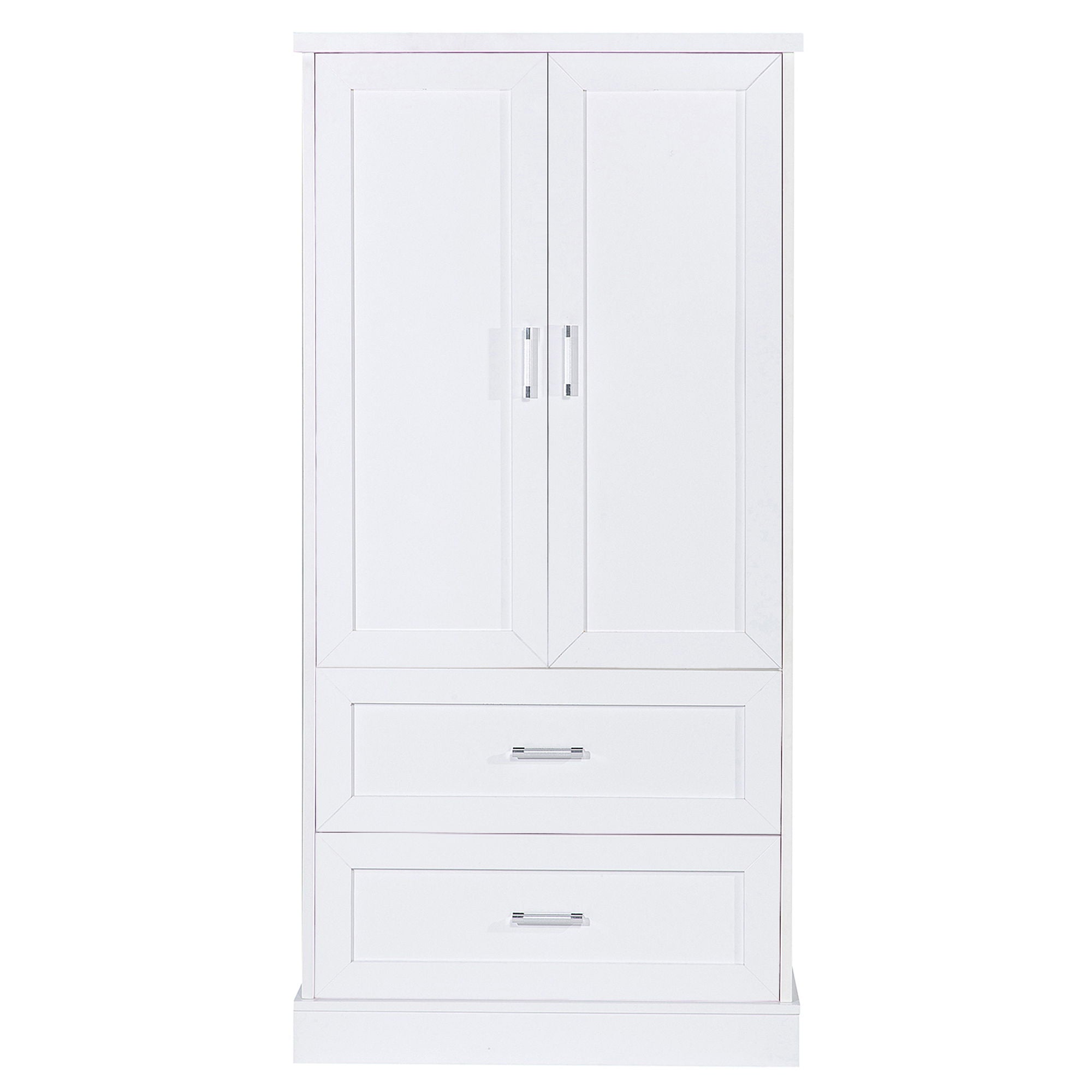 Tall Bathroom Storage Cabinet With 2 Doors And Drawers, Adjustable Shelf