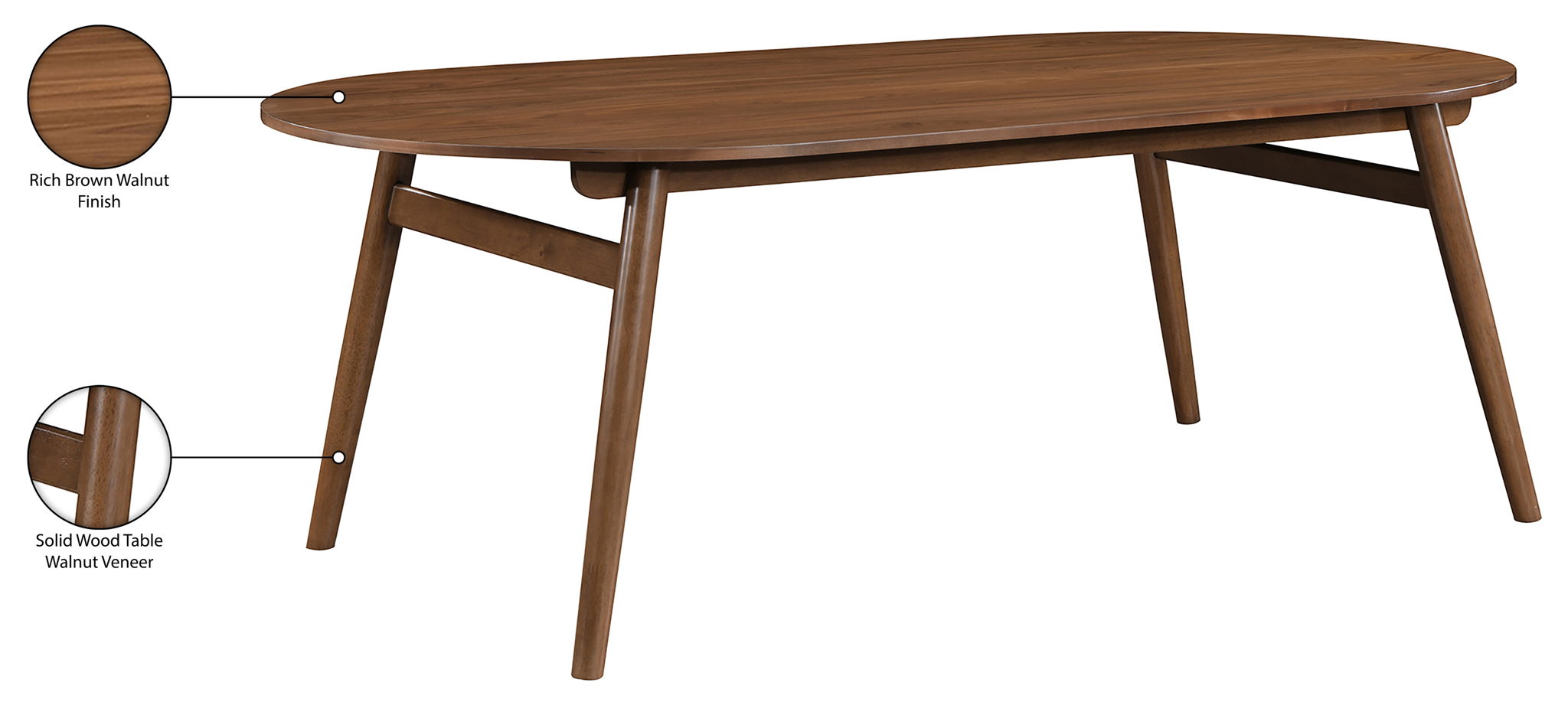 Leesa - Solid Wood And Walnut Veneer Dining Table