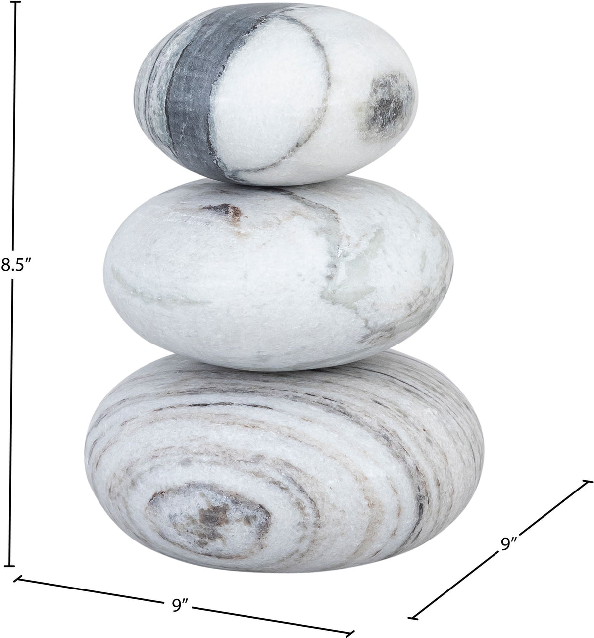 Pumpkin - 3 Piece Marble Decorative Object - Panda