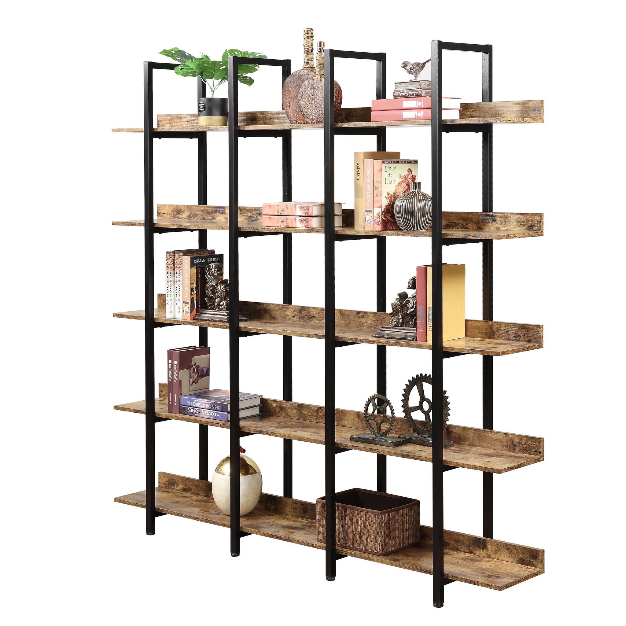 Vintage Industrial 5 Tier Bookcase