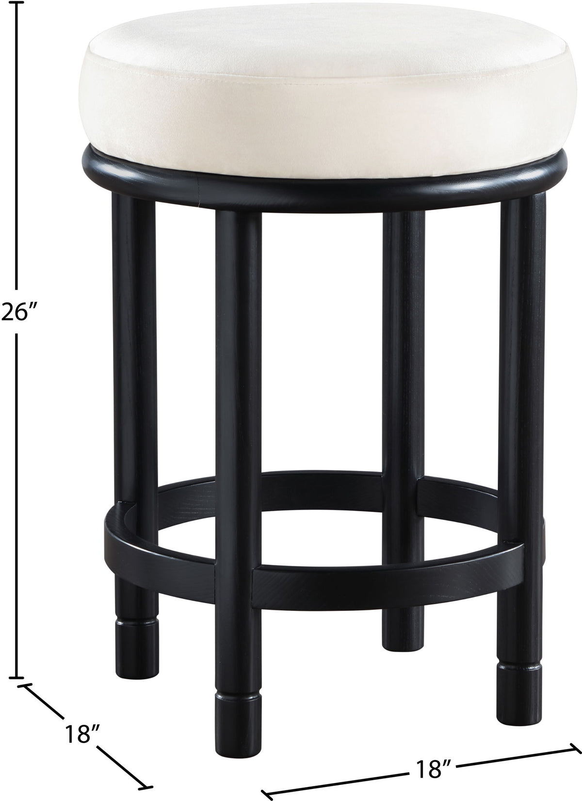 Monette - Counter Stool With Black Base