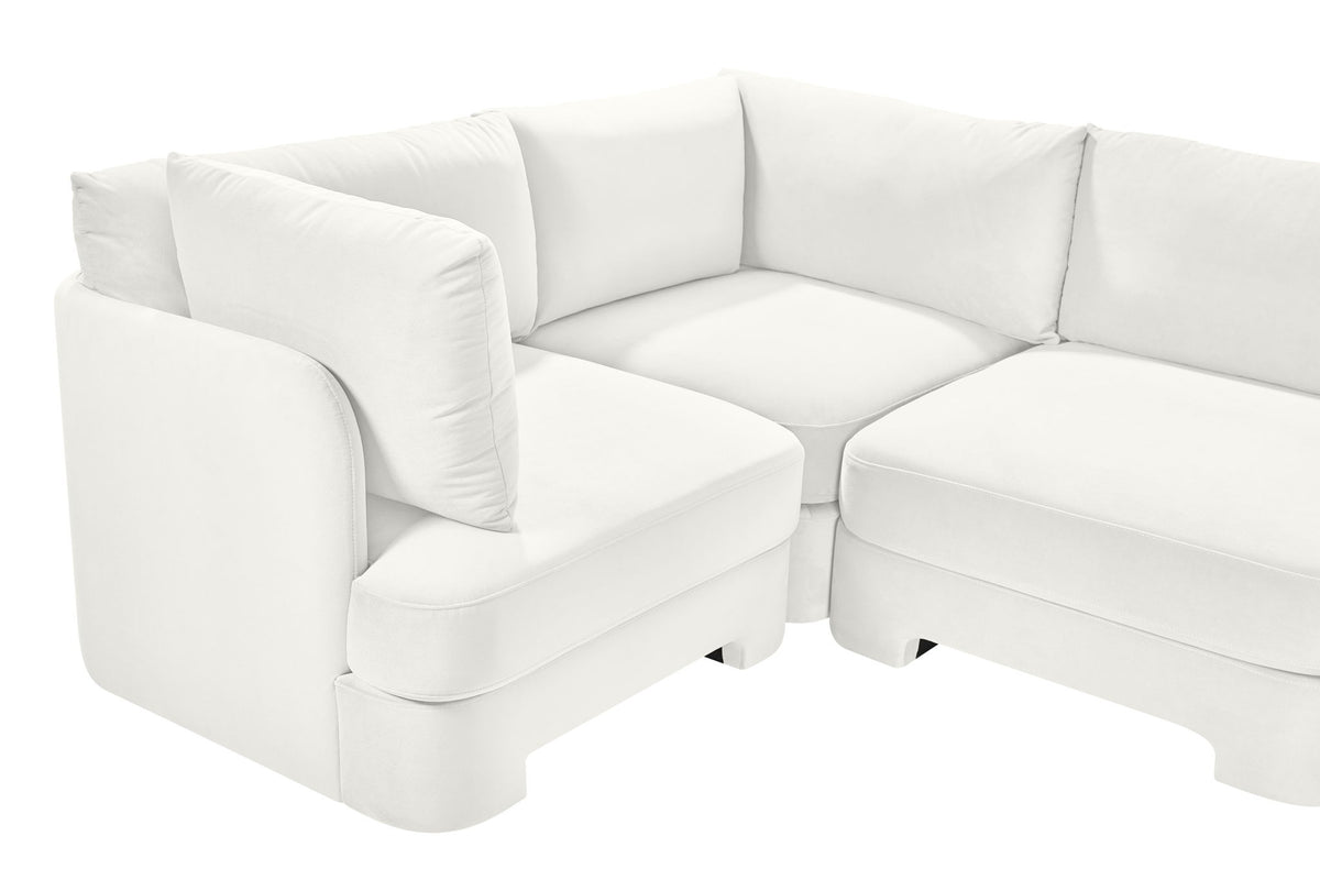 Hammond - Velvet Performance Fabric Upholstered 4 Piece Sectional