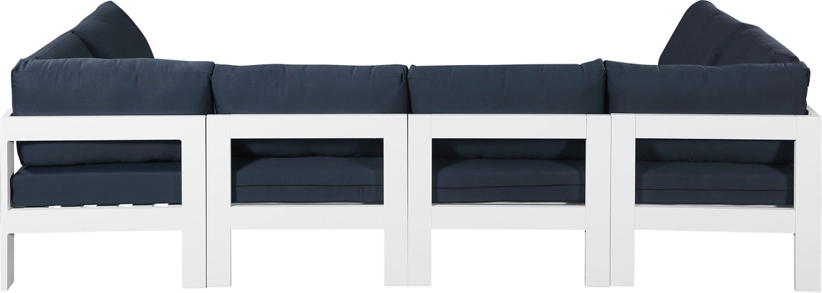 Nizuc - Outdoor Patio 6 Piece Modular Sectional With White Frame