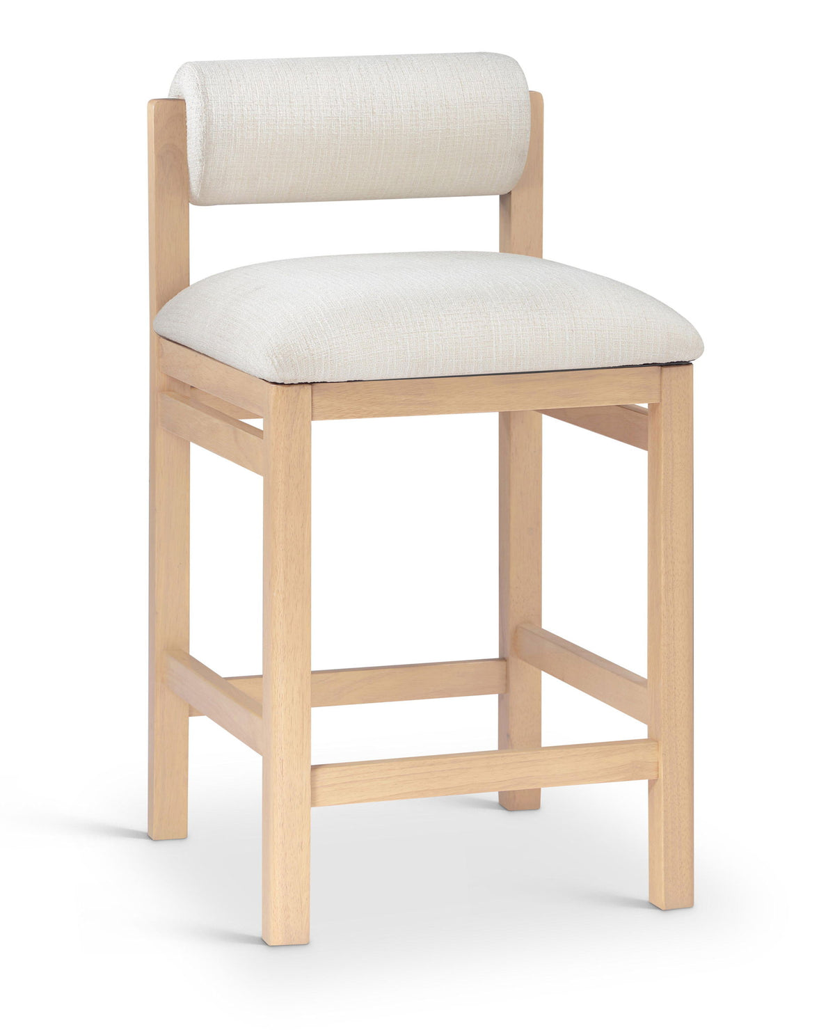 Roundhill - Fabric Counter Stool - Natural Frame