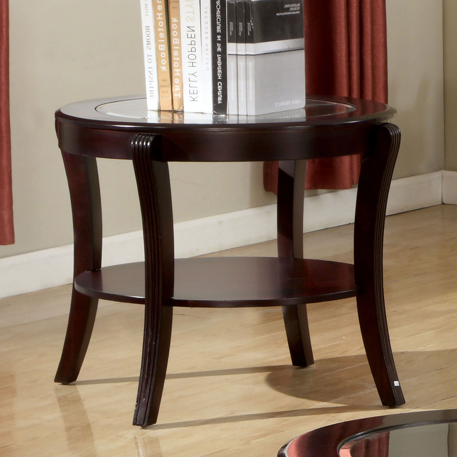 Contemporary Table With Open Lower Shelf