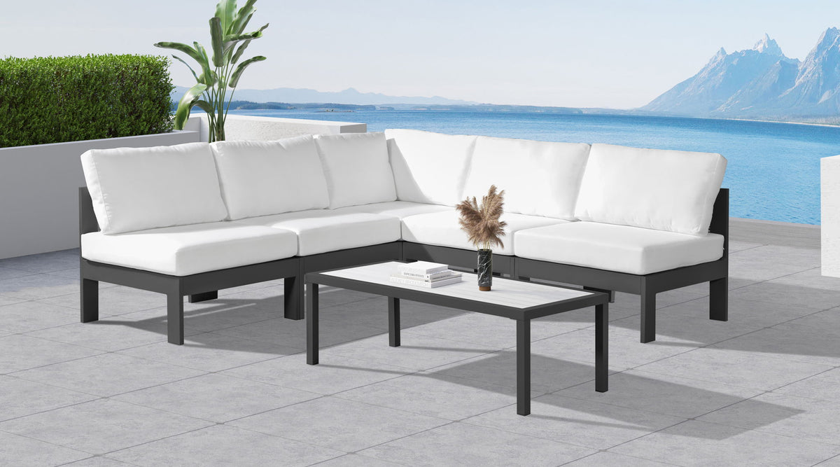 Nizuc - Outdoor Patio 5 Piece Modular Sectional With Gray Frame