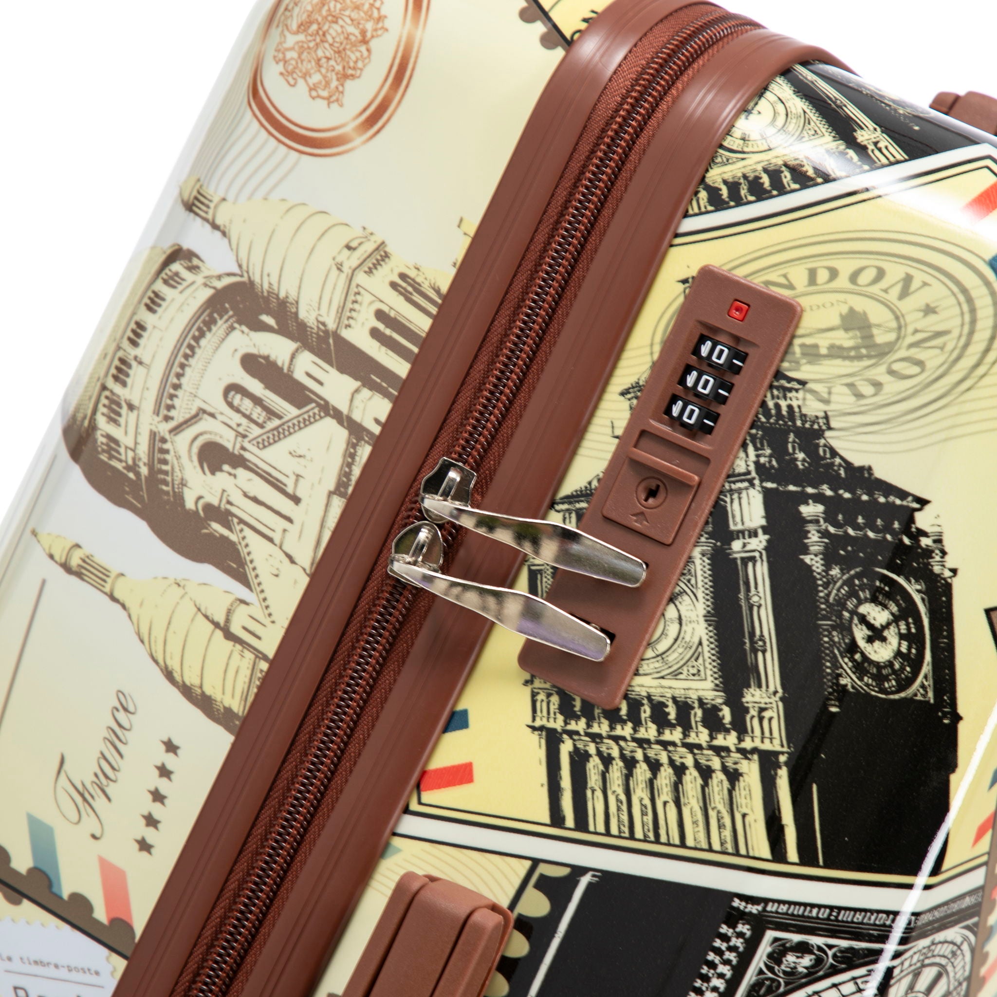 3 Piece Spinner Luggage Set 20" / 24" / 28" With Combination Lock And Silent Wheels - Black / Vintage