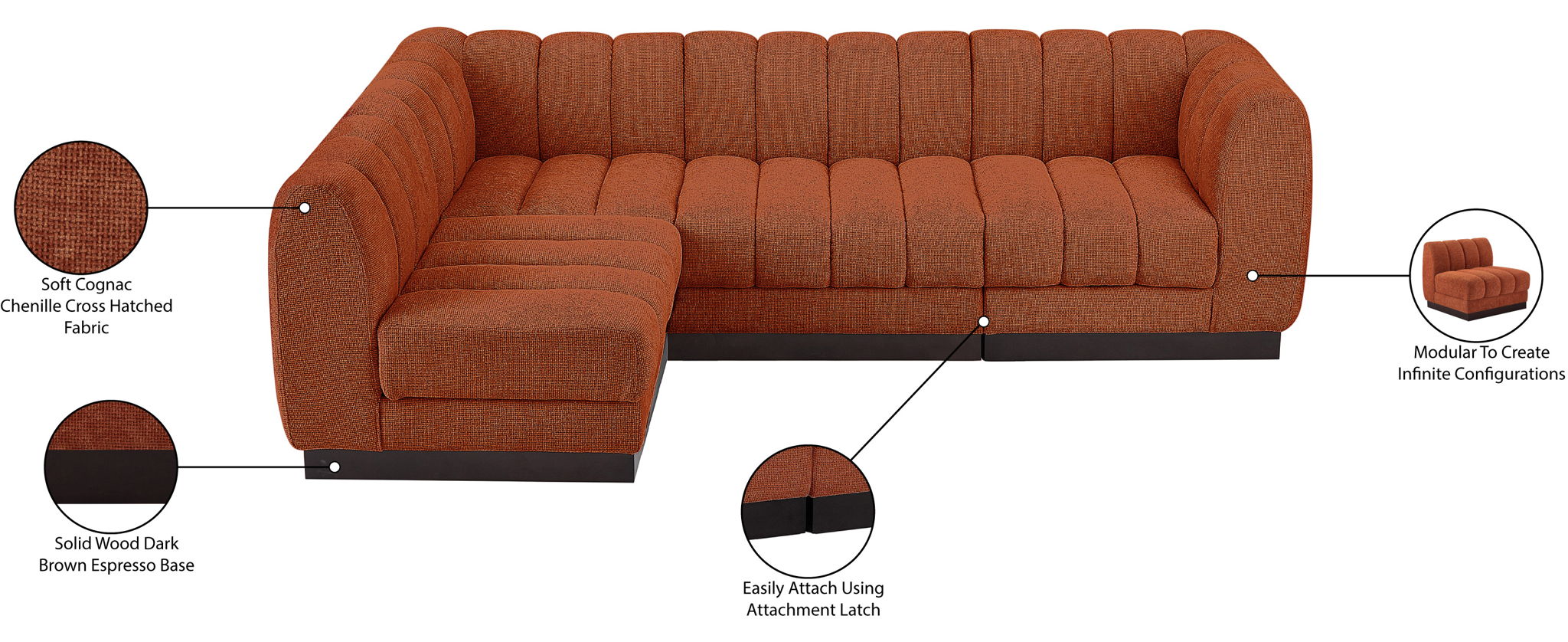 Quinn - 4 Piece Modular Sectional