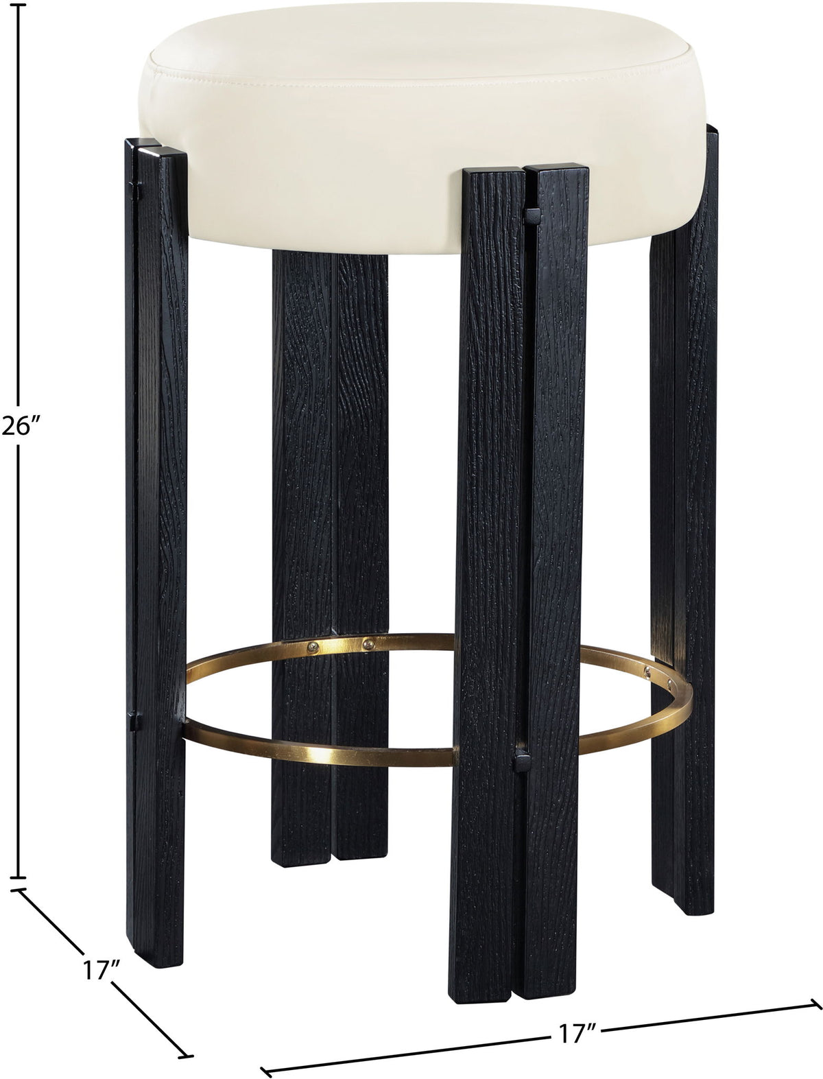 Harrison - Counter Stool With Black Legs