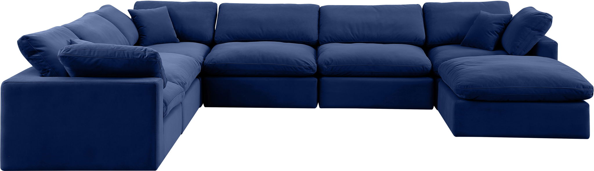 Comfy - 7 Piece Velvet Modular Sectional With Chaise