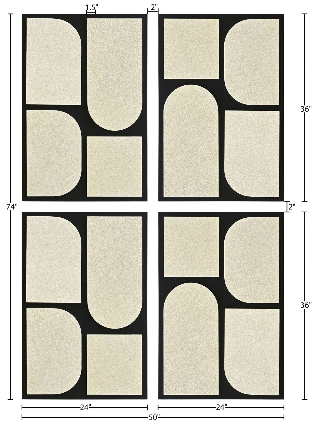 Icon - Mango Wood 4 Piece Wall Art