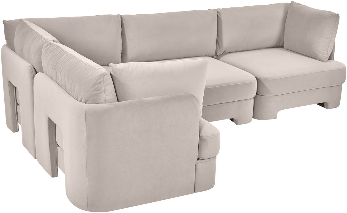 Hammond - Velvet Performance Fabric Upholstered 4 Piece Sectional