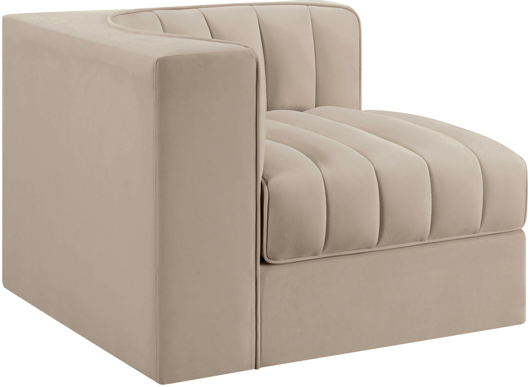 Rummi - Velvet Performance Fabric Upholstered Modular Corner Chair