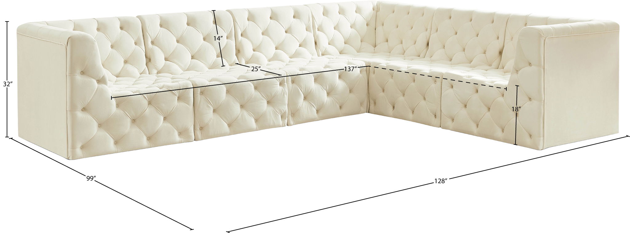 Tuft - 6 Piece Modular Sectional
