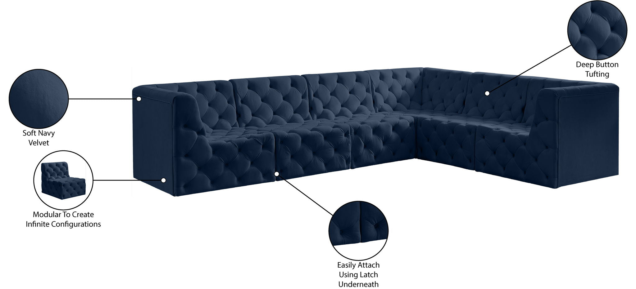 Tuft - 6 Piece Modular Sectional