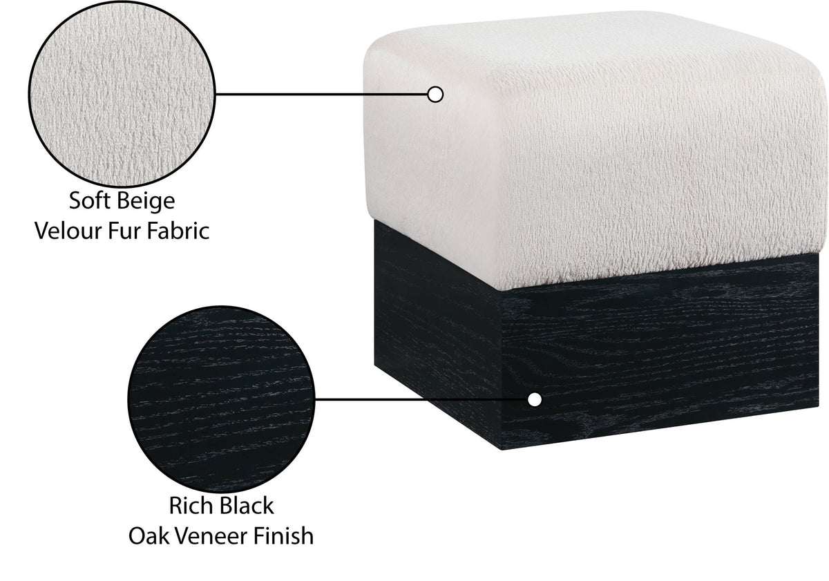Havre - Ottoman / Stool With Black Base