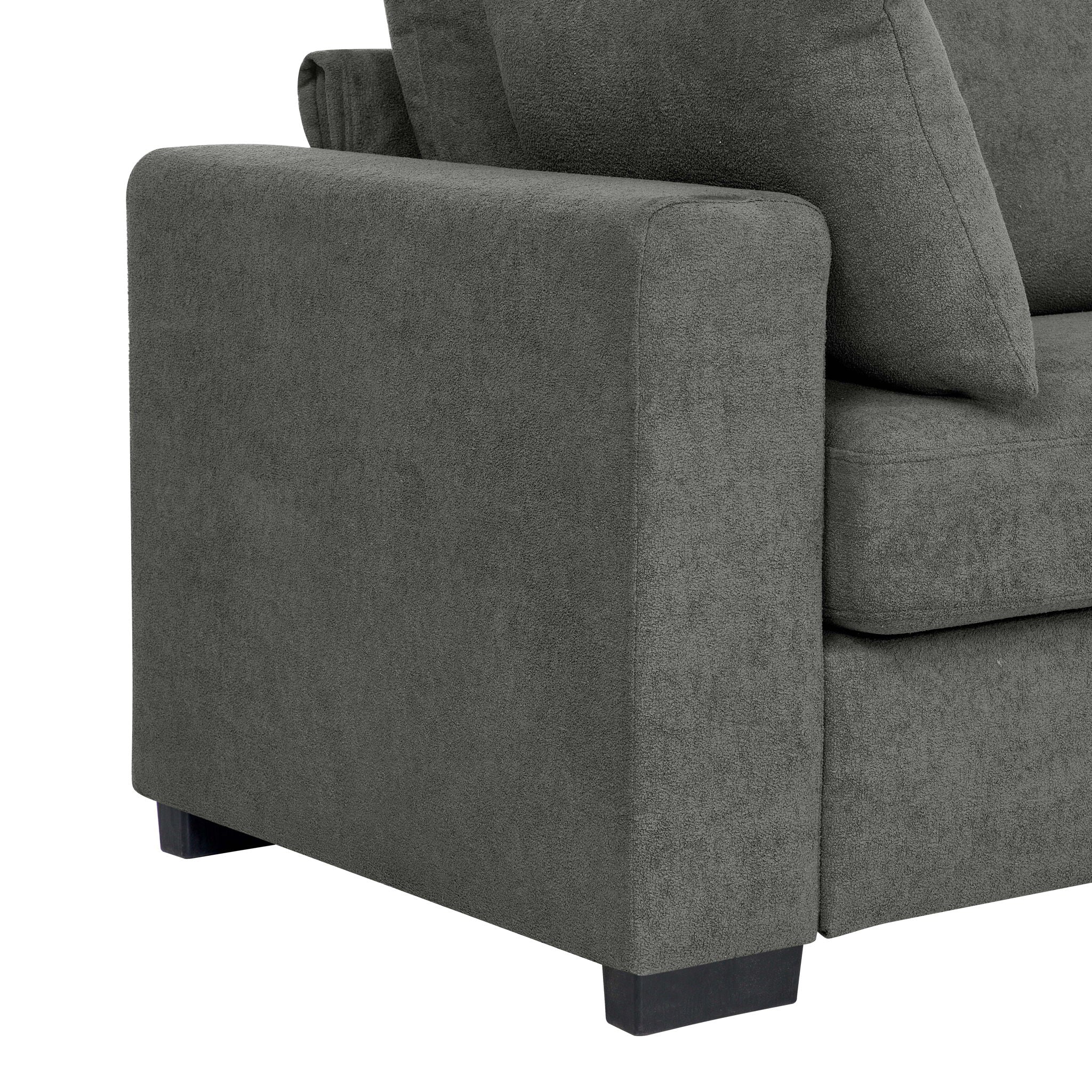 Upholstered Sofa With Toss Pillows - Dark Gray
