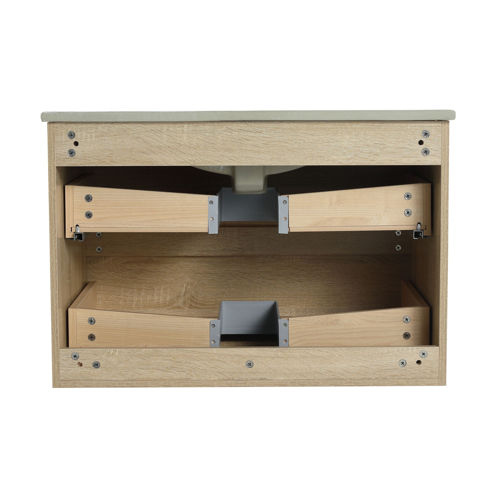 Wall Mounted Bathroom Vanity & Sink, 2 Soft Close Drawers