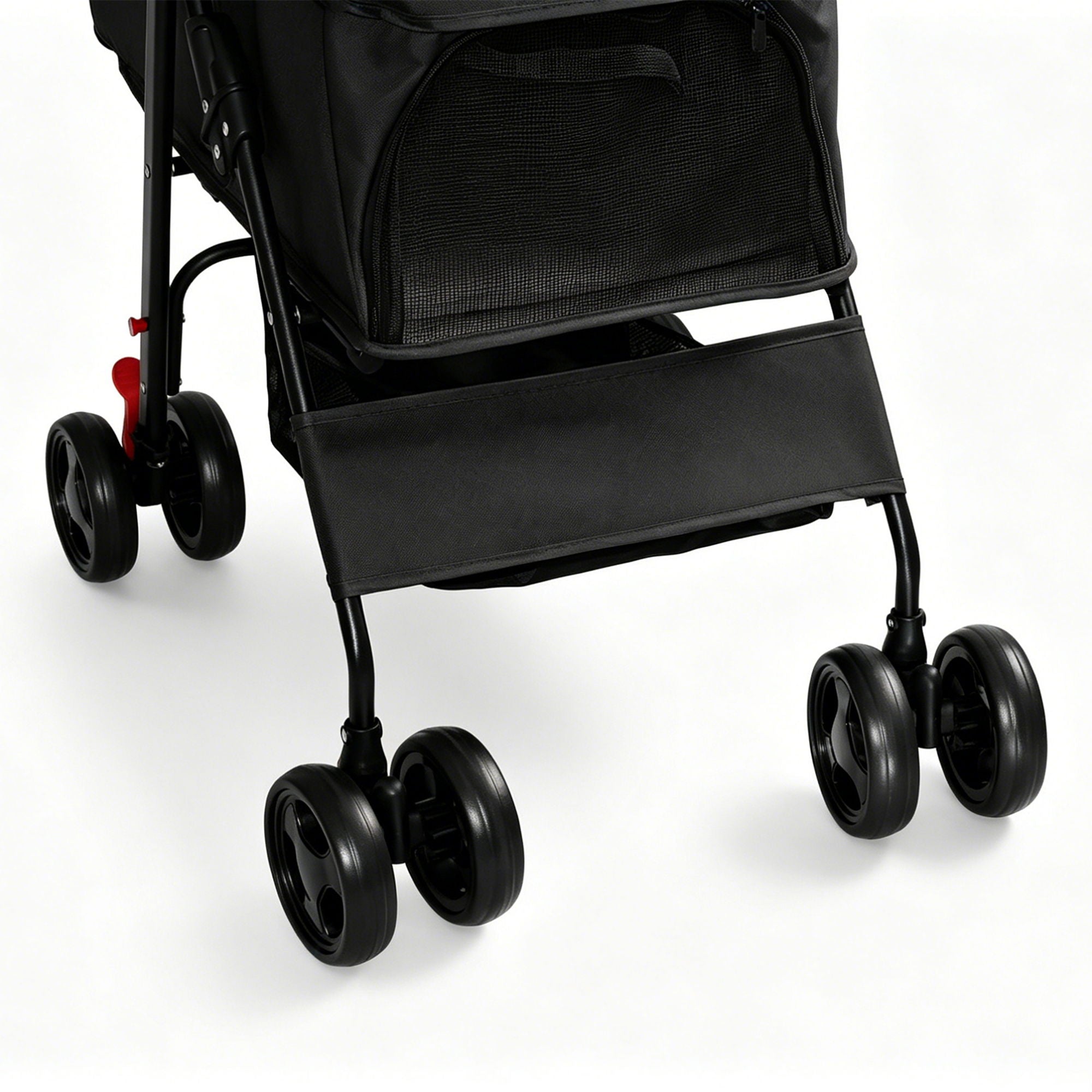 Foldable Pet Stroller For Small Dogs And Cats With Multi Functional Tray