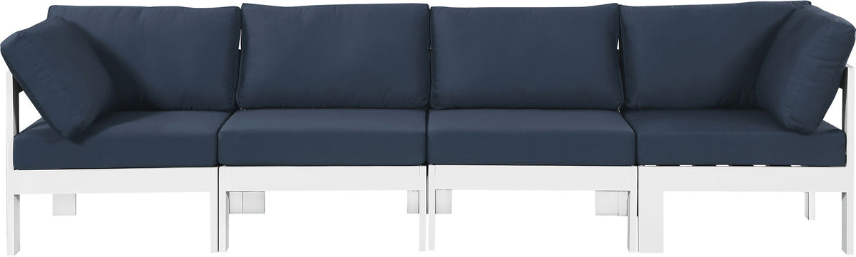 Nizuc - Outdoor Patio 4 Seat Modular Sofa With White Frame