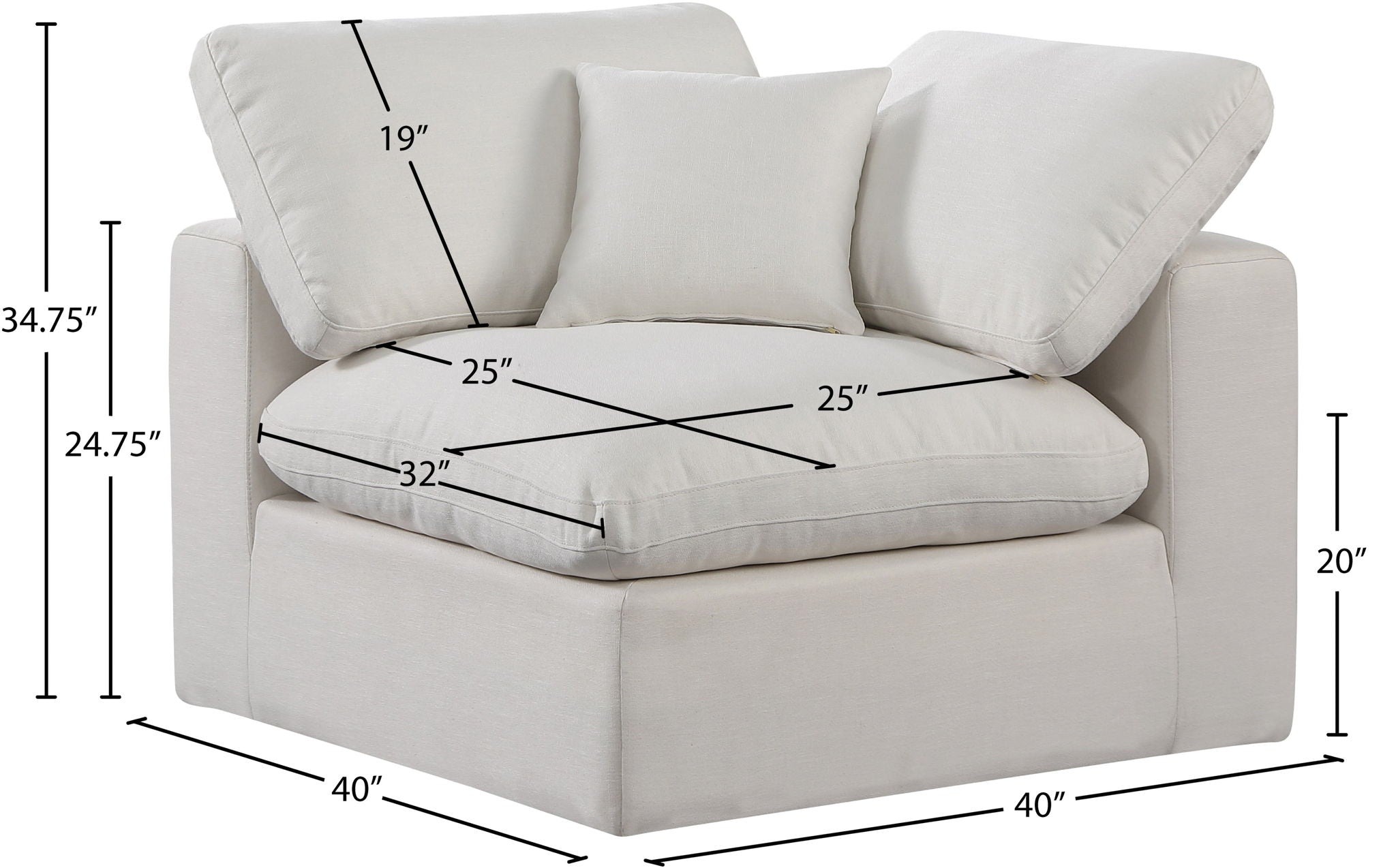 Comfy - Linen Corner Chair