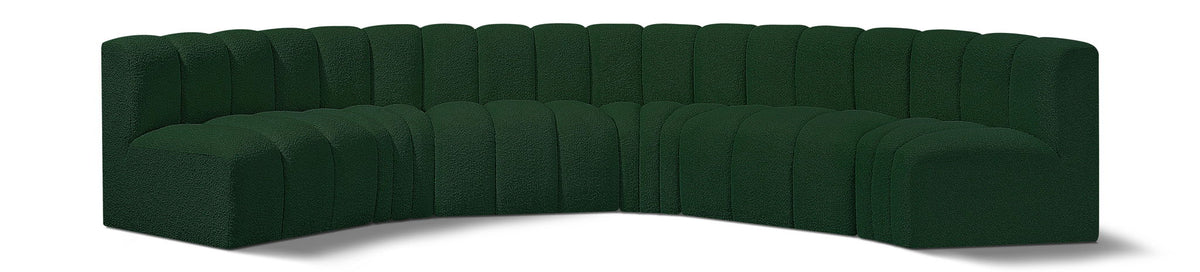 Arc - Boucle Fabric 6 Piece U-Shaped Modular Sofa
