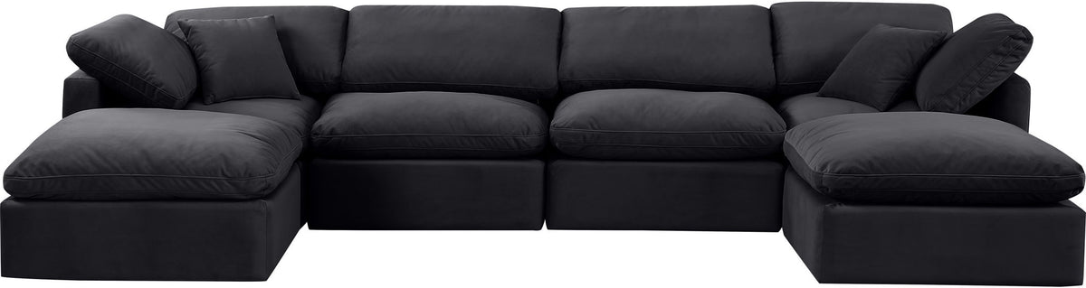 Indulge - Velvet 6 Piece Modular Double Chaise Sectional