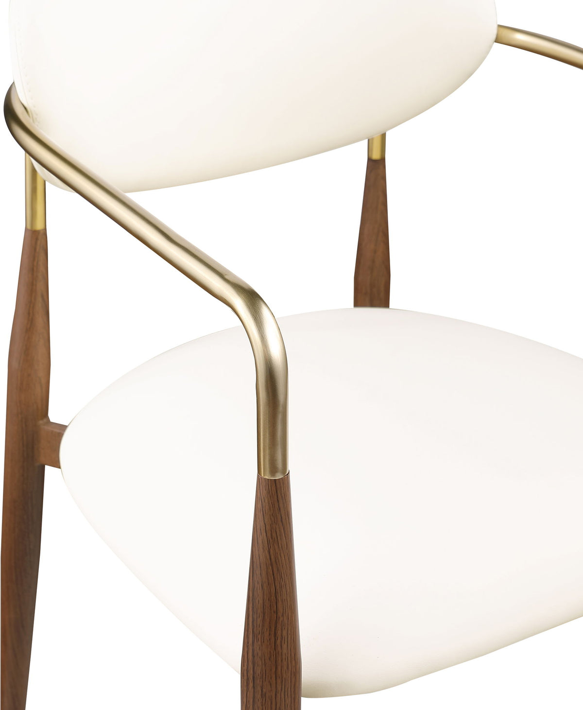Ronda - Vegan Leather Upholstered Dining Arm Chair - Walnut Legs