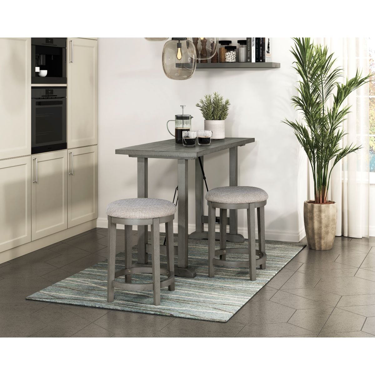 Auburndale - Counter Height Table - Dark Gray