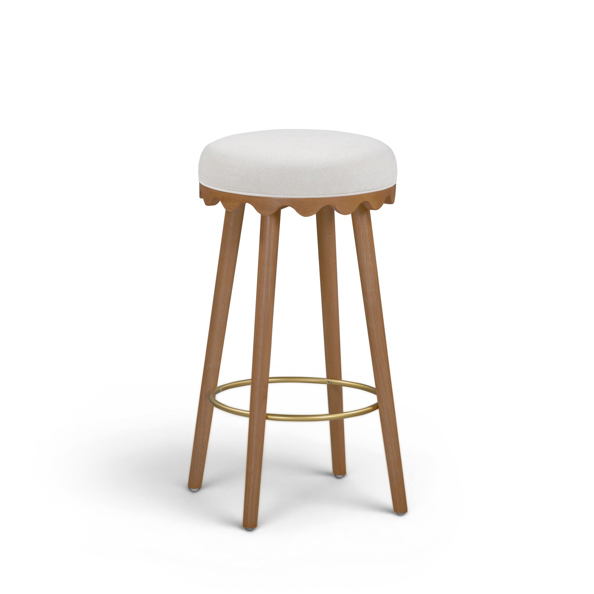 Oodle - Performance Vegan Mohair Light Walnut Stool