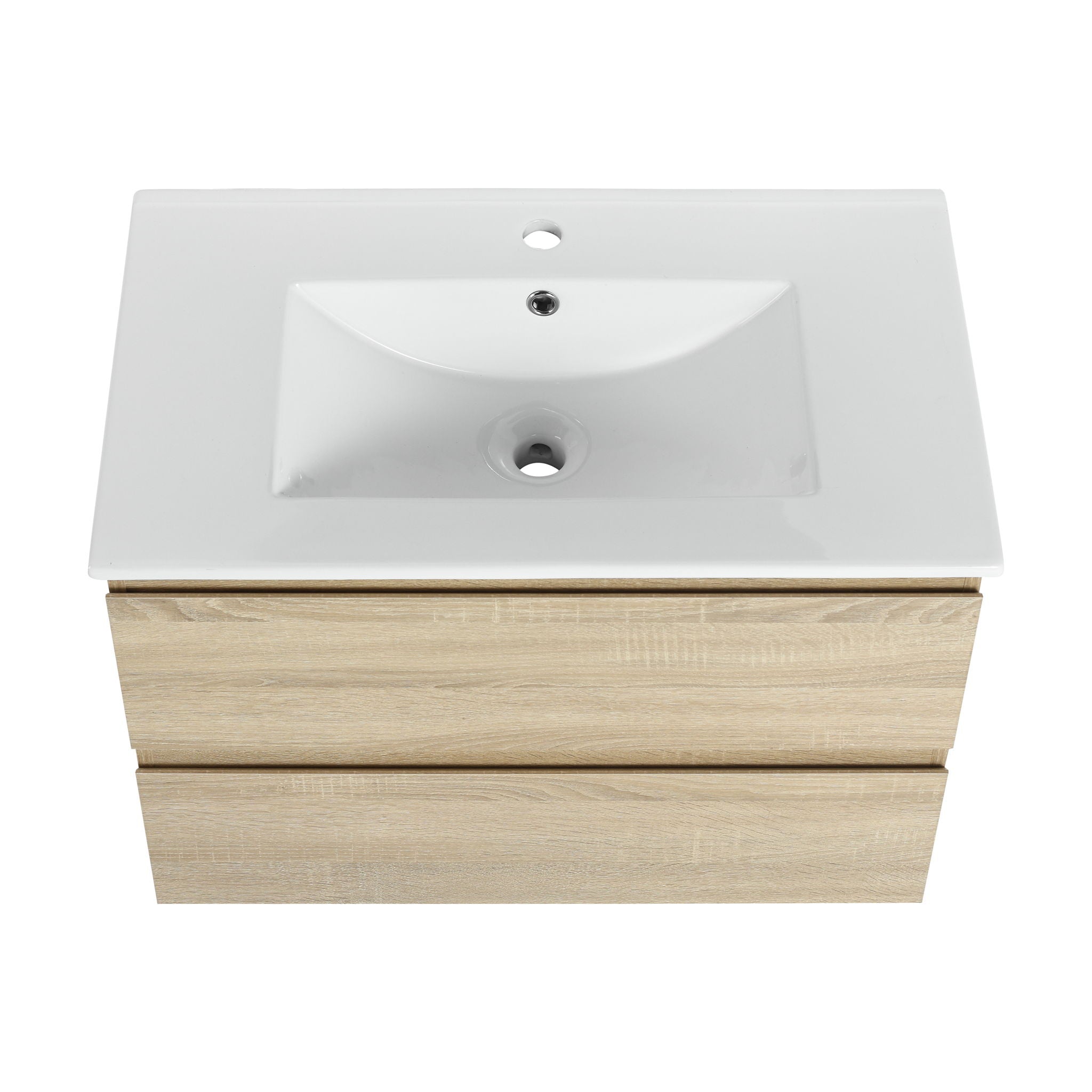 Wall Mounted Bathroom Vanity & Sink, 2 Soft Close Drawers