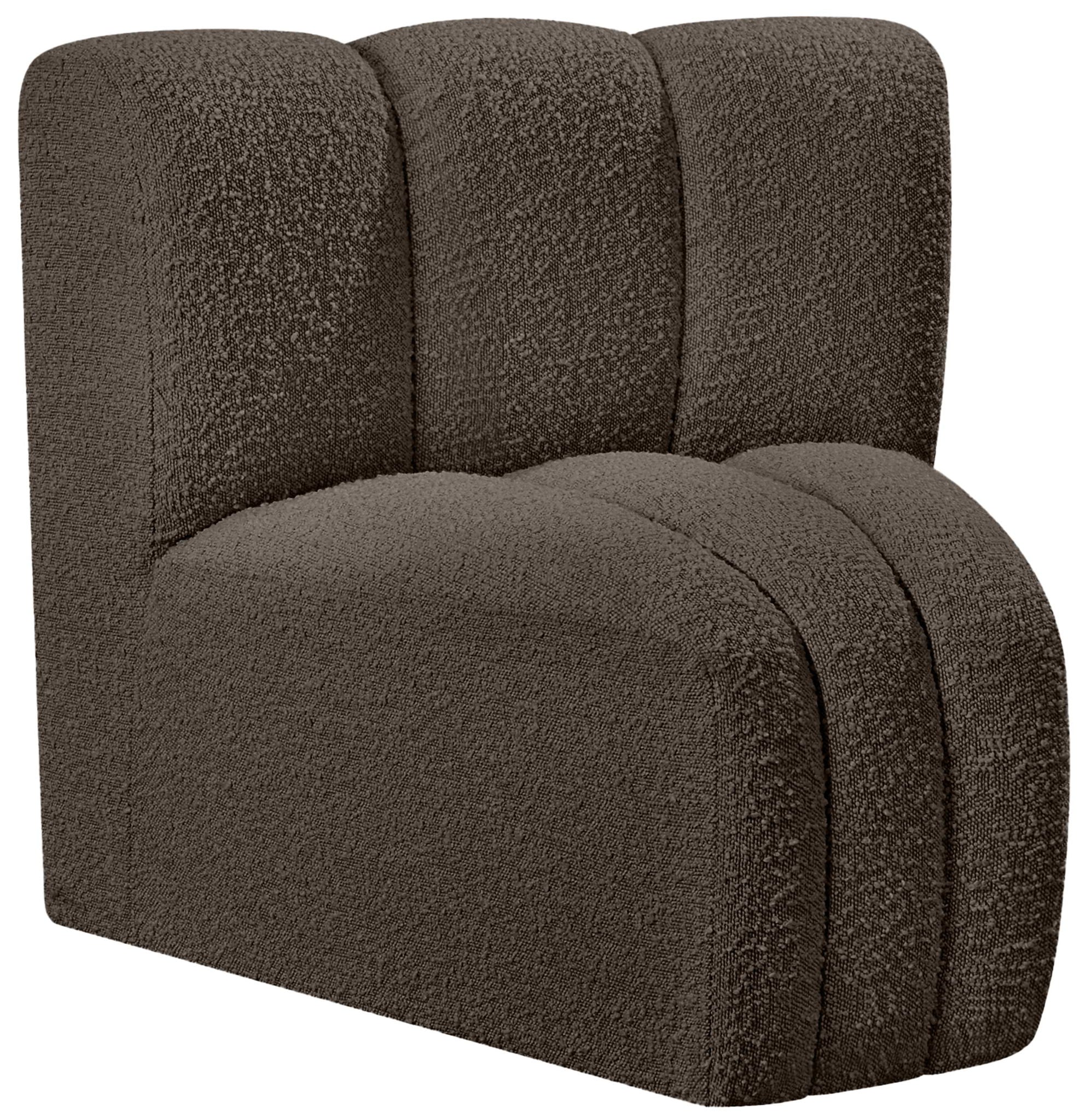 Arc - Boucle Fabric Curved Corner Chair