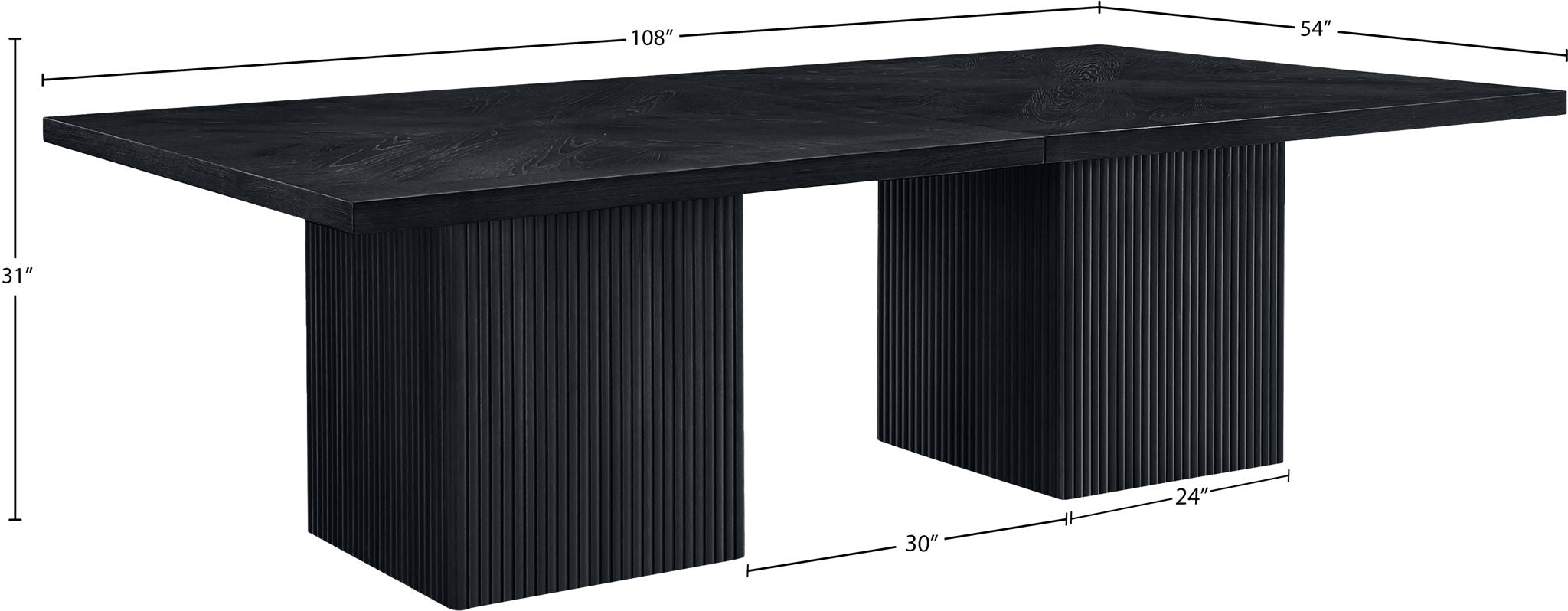 Belinda - Wood Modular Dining Table - Black