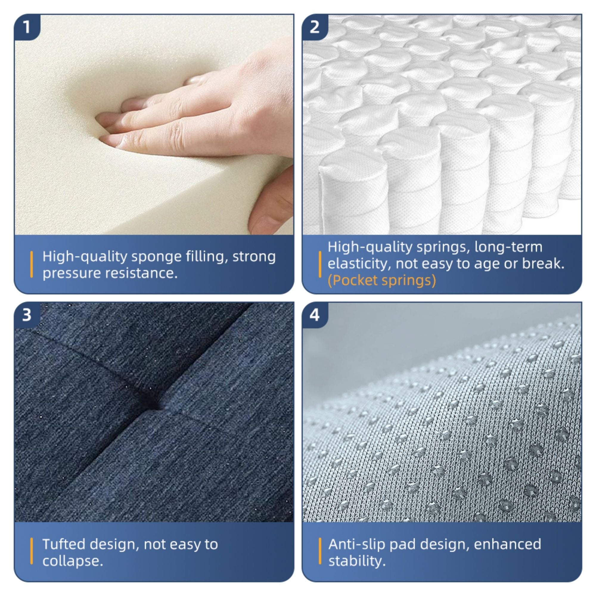 Modern Oversized Diy Combination Modular Sectional Sofa & Pillows