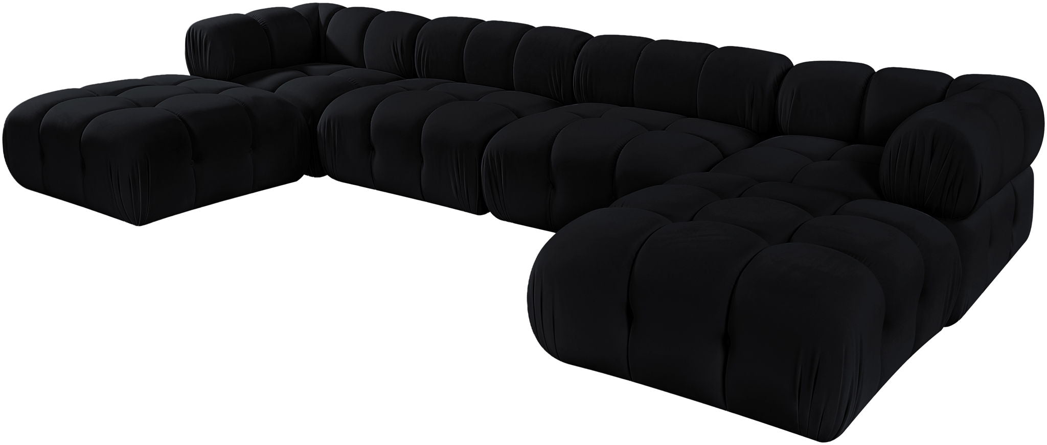 Orin - Velvet 6 Piece Modular Double Chaise Sectional