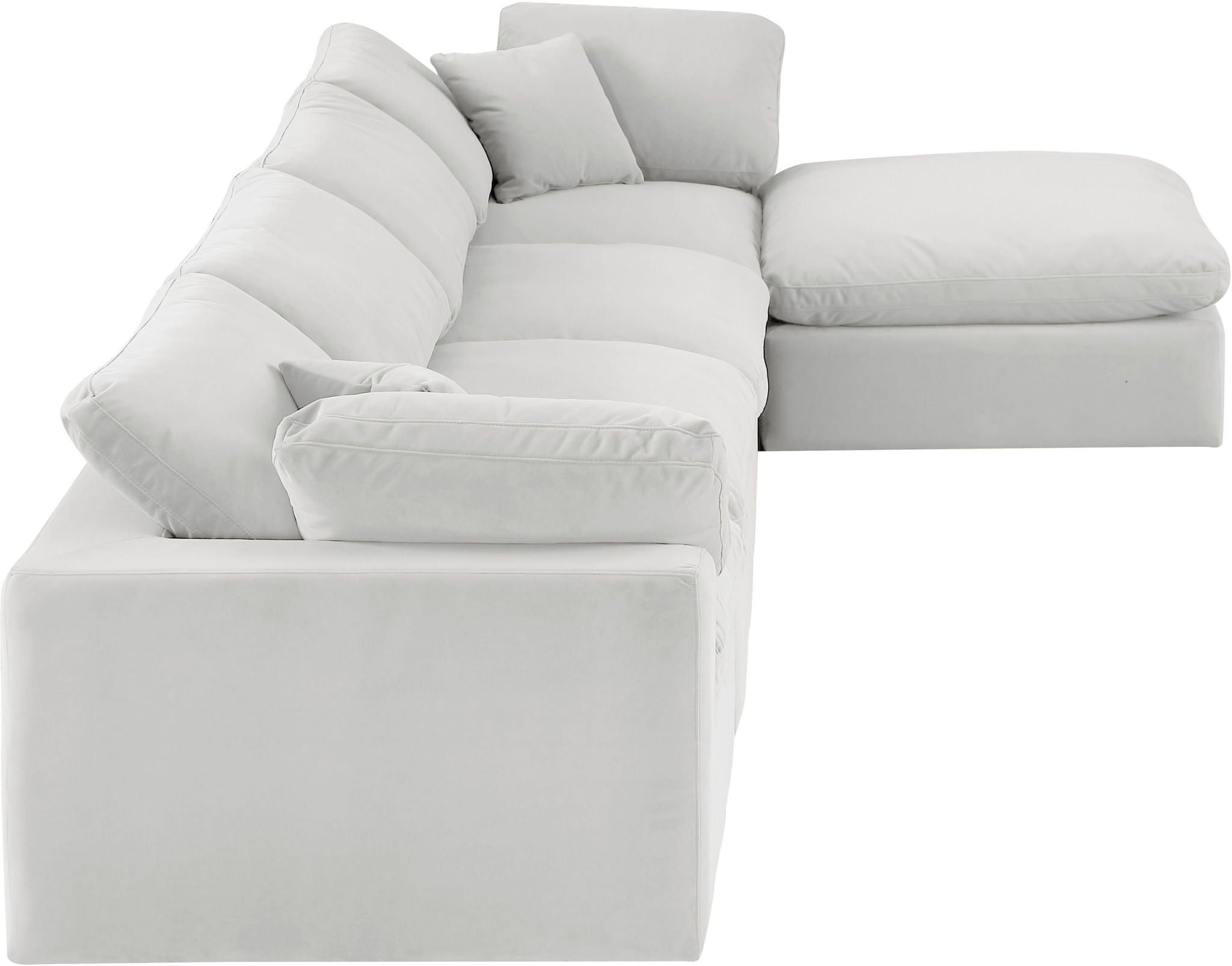 Comfy - 5 Piece Velvet Modular Sectional With Chaise