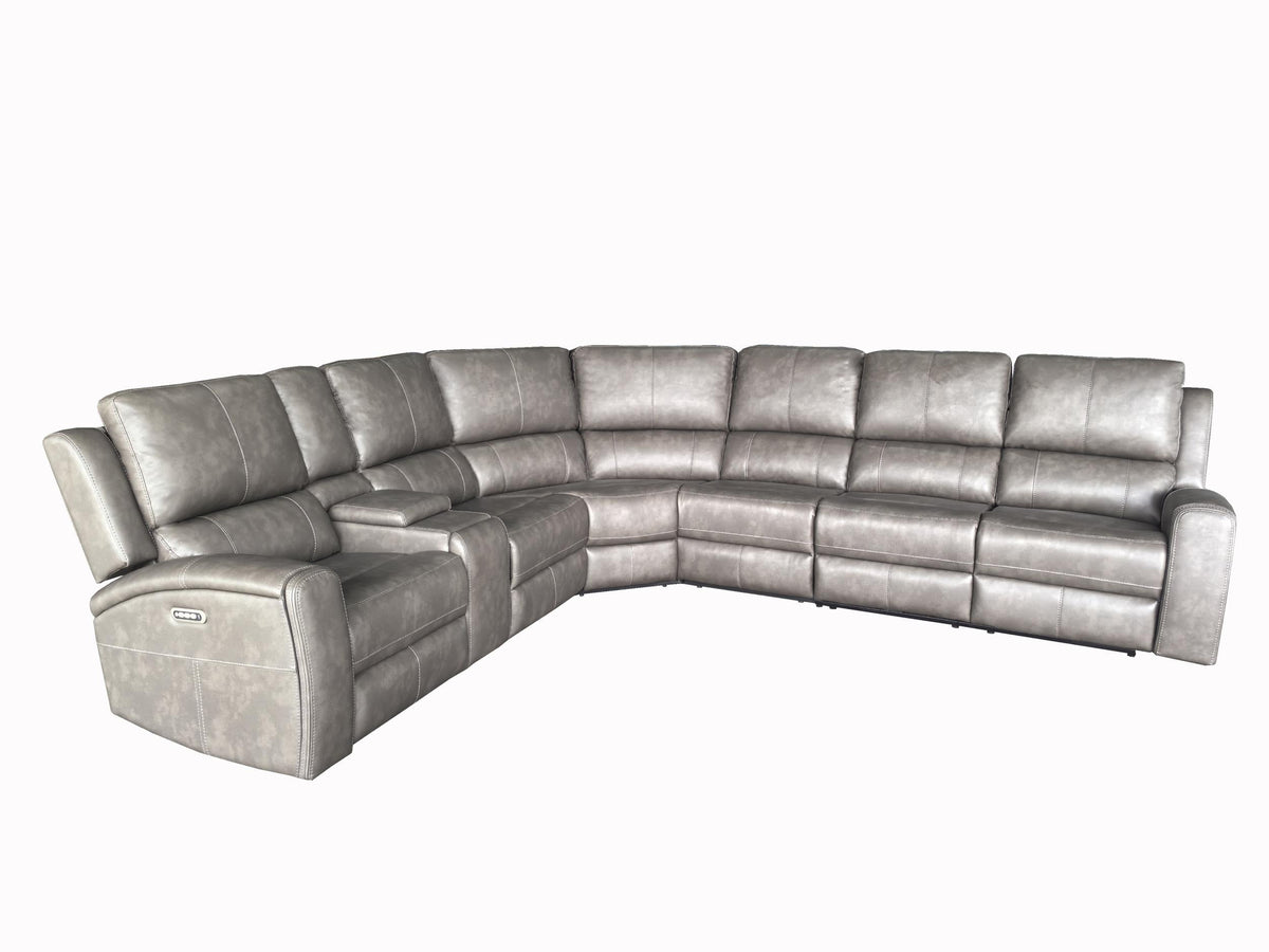 Brickston 4-piece Faux Leather Triple Power Reclining Sectional Charcoal