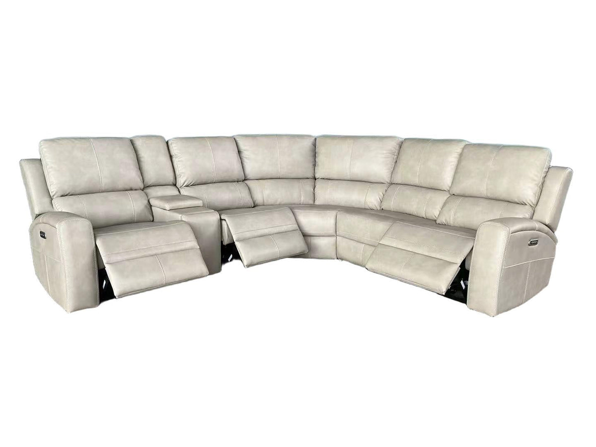 Brickston 3-piece Triple Power Reclining Sectional Sofa Mushroom
