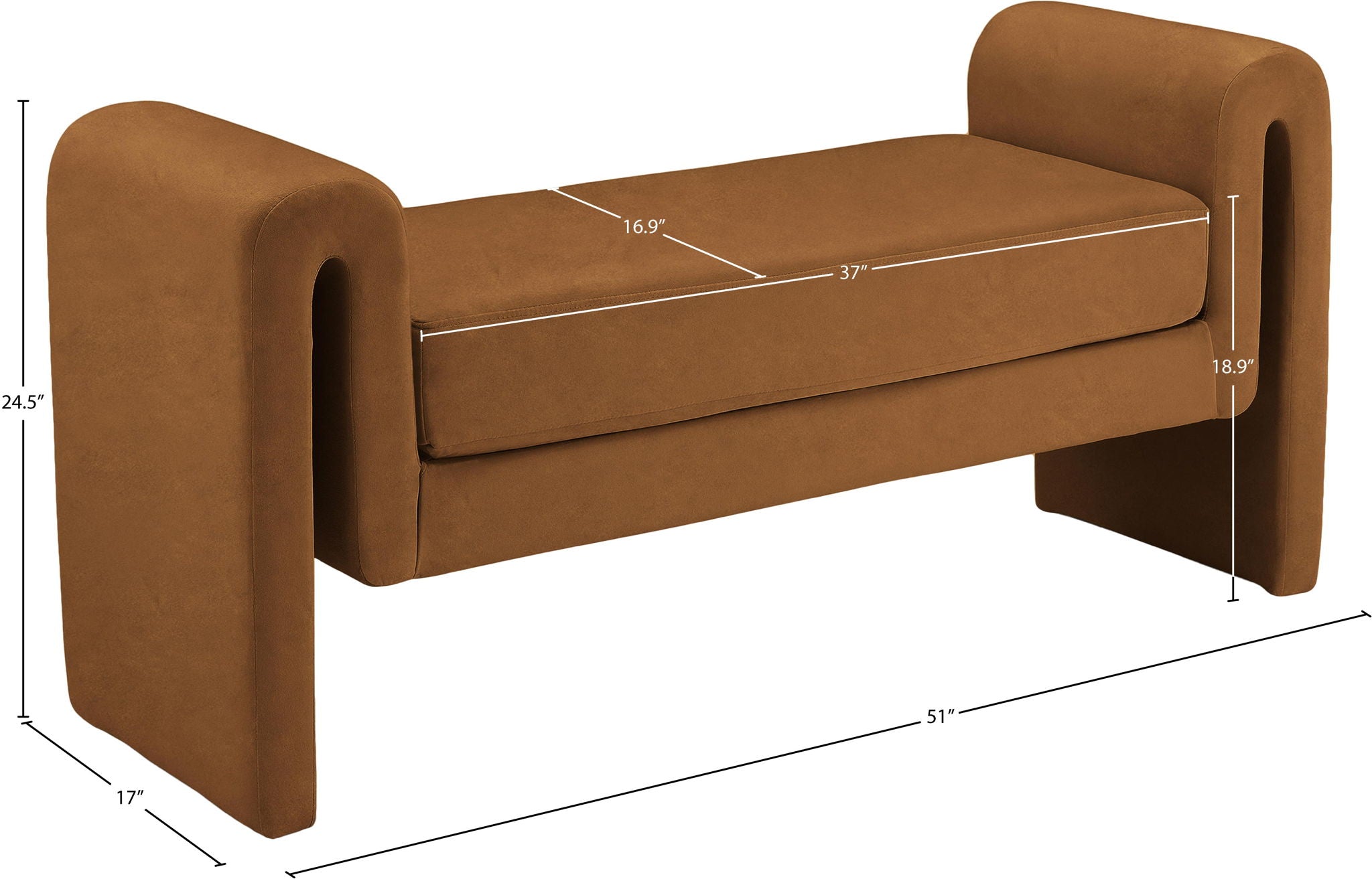 Sloan - Velvet Bench