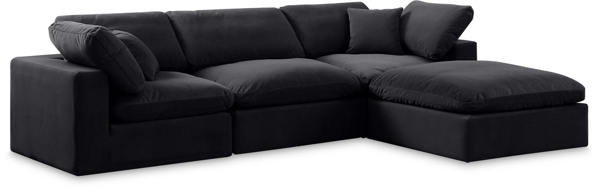 Comfy - 4 Piece Velvet Modular Sectional With Chaise