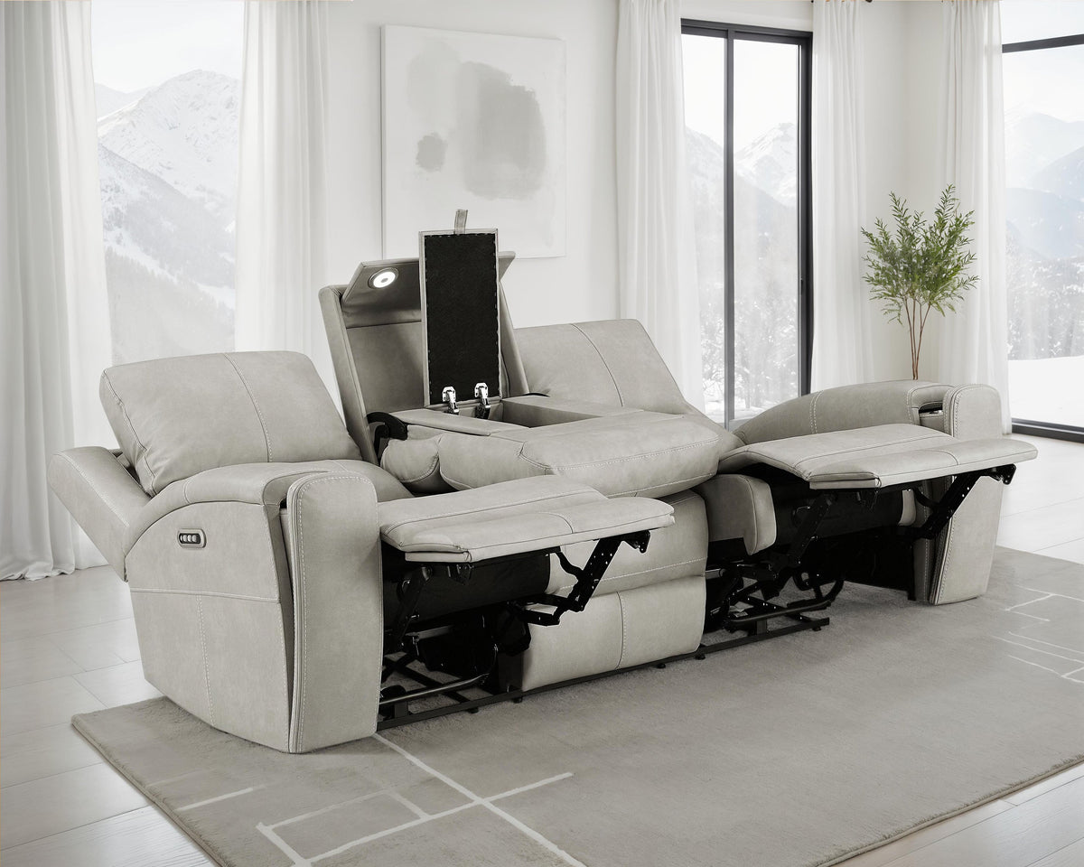 Brickston Triple Power Reclining Sofa Mushroom