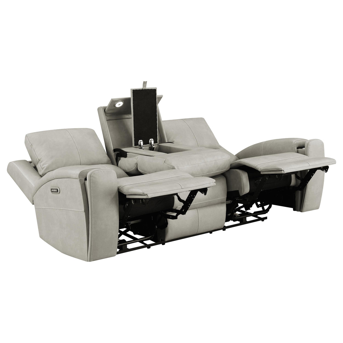 Brickston Triple Power Reclining Sofa Mushroom