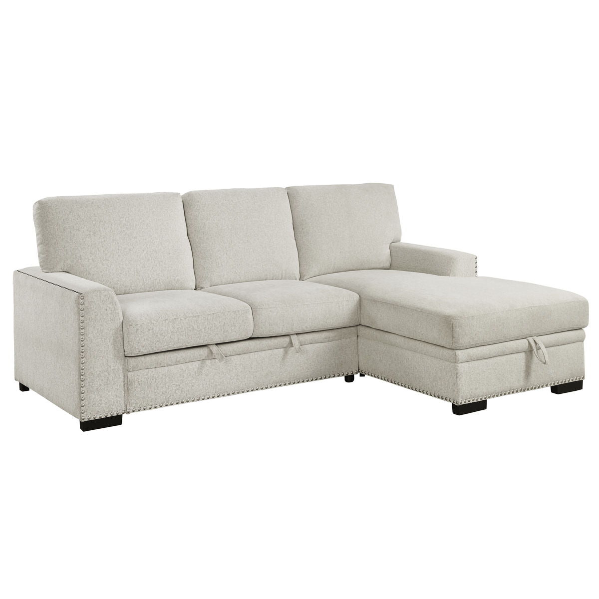 Morelia - 2 Piece Sectional With Pull-Out Bed And Chaise With Hidden Storage