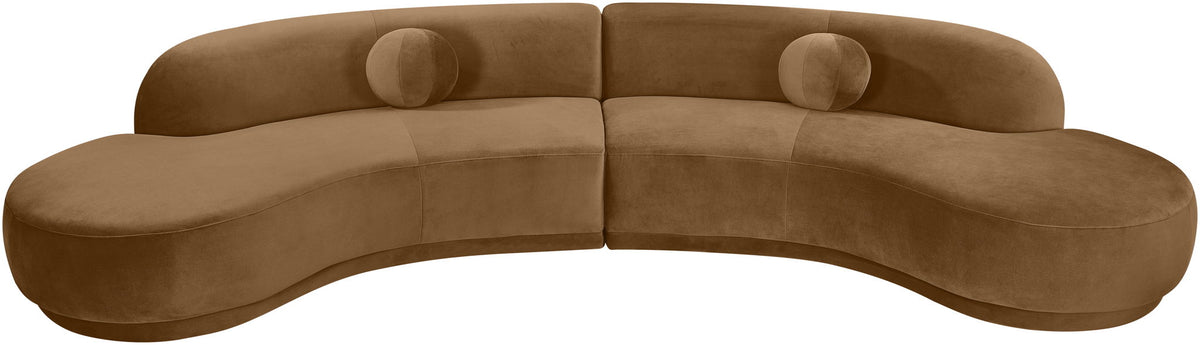 Avra - 146" Velvet Performance Fabric Upholstered Sectional